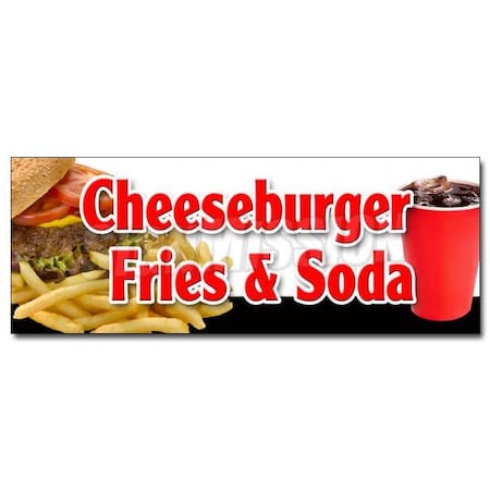 Signmission CHEESEBURGER FRIES SODA DECAL sticker lunch dinner special food value, D-24 Cheeseburger Fries Soda D-24 Cheeseburger Fries Soda